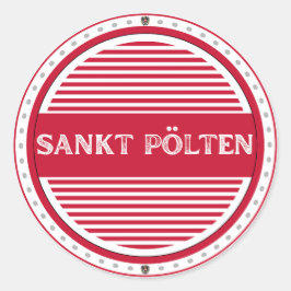 Adesivo Redondo Sankt Pölten City Pride Emblem – Austrian Identity