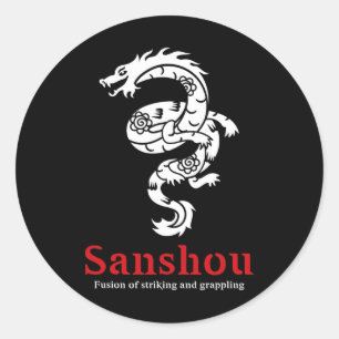 Adesivo Redondo Sanshou Dragão Sanda Boxe Chinês Artes Marciais _