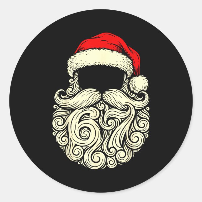 Adesivo Redondo Santa 67 Hidden In Beard Christmas  (Frente)