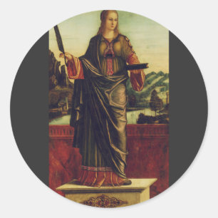 Adesivo Redondo Santa Anastácia de Roma Arte Premium