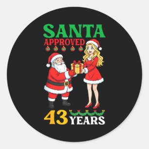 Adesivo Redondo Santa Aprovou 43 Anos Feliz Aniversário Natal C