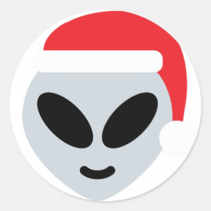 Adesivo Redondo santa claus alienígena emoji