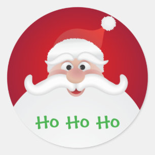 Adesivo Redondo Santa Claus Glossy, Grande, 3 polegadas (folha de 