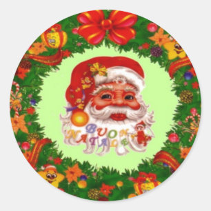 Adesivo Redondo Santa Claus Sticker