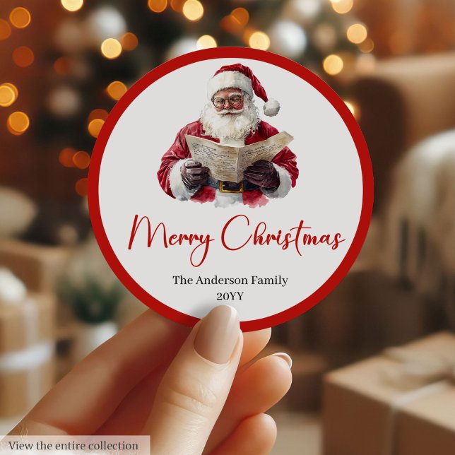 Adesivo Redondo Santa Claus Sticker Label for Christmas Packaging (Santa Claus Sticker Label for Christmas Packaging)