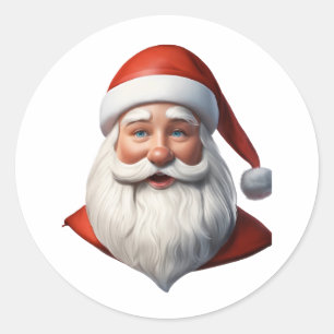 Adesivo Redondo Santa Claus Sticker Papais noeis de Natal
