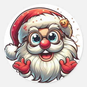 Adesivo Redondo Santa Claus Stickers