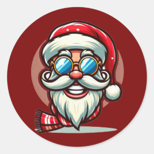 Adesivo Redondo Santa Claus Stickers
