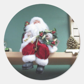 Adesivo Redondo Santa Claus Stickers