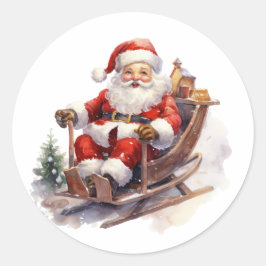 Adesivo Redondo Santa Clause