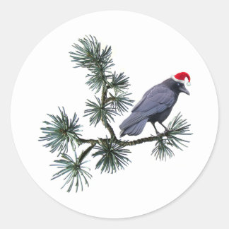 Adesivo Redondo Santa Crow Pine Stickers