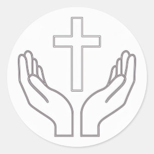Adesivo Redondo Santa Cruz e Oração