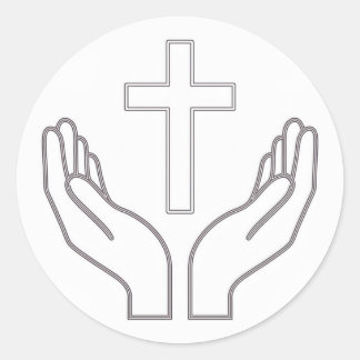 Adesivo Redondo Santa Cruz e Oração