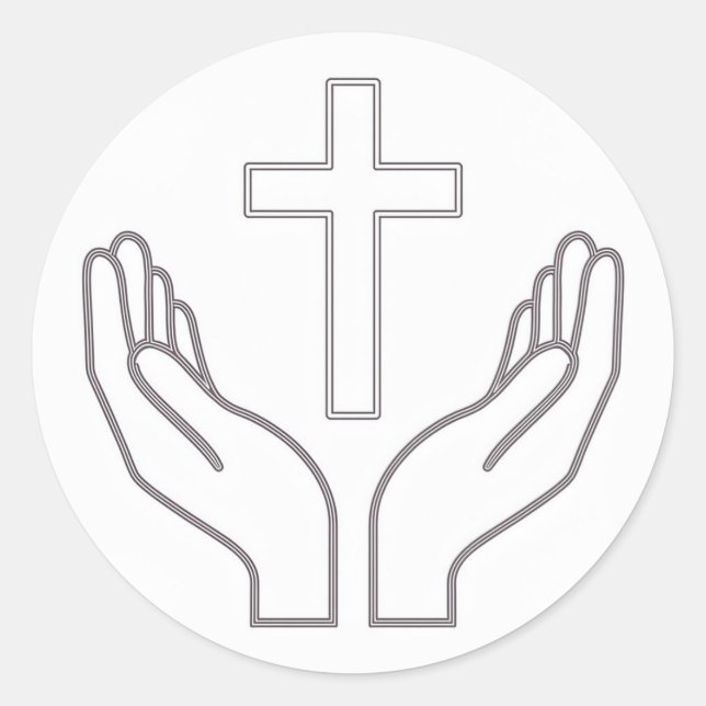 Adesivo Redondo Santa Cruz e Oração (Frente)