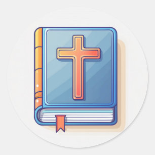 Adesivo Redondo Santa Cruz e Oração