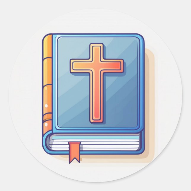 Adesivo Redondo Santa Cruz e Oração (Frente)
