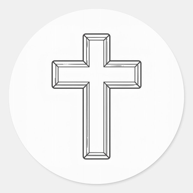 Adesivo Redondo Santa Cruz e Oração (Frente)
