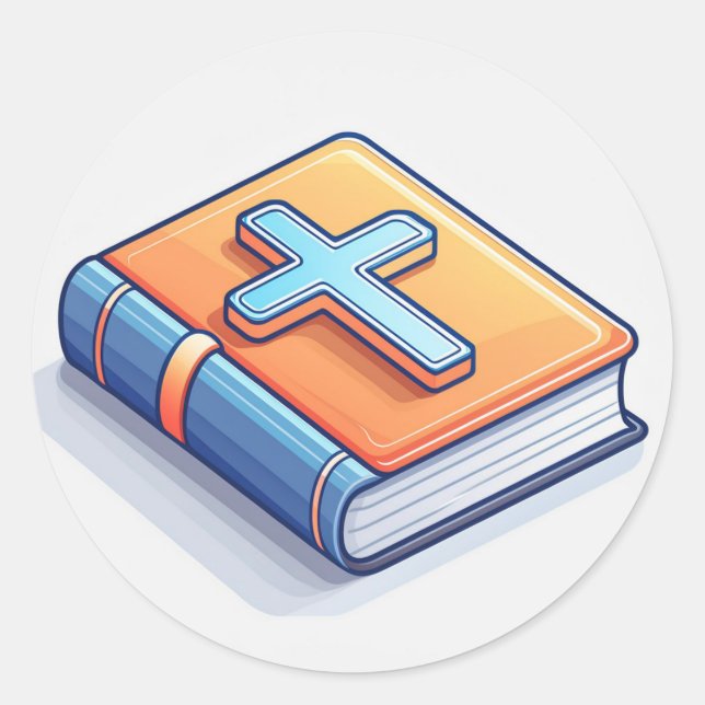 Adesivo Redondo Santa Cruz e Oração (Frente)