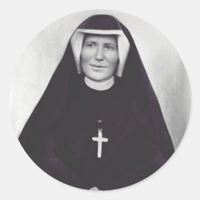 Adesivo Redondo Santa Faustina Kowalska (Frente)