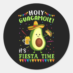 Adesivo Redondo Santa Guacamole, é Fiesta Time T Shirt para Homens