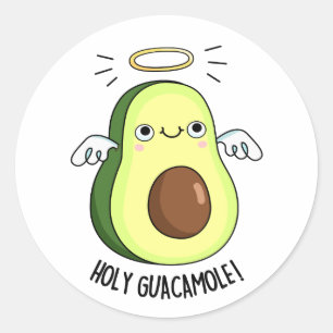 Adesivo Redondo Santa Guacamole Funny Goody Avocado Pun