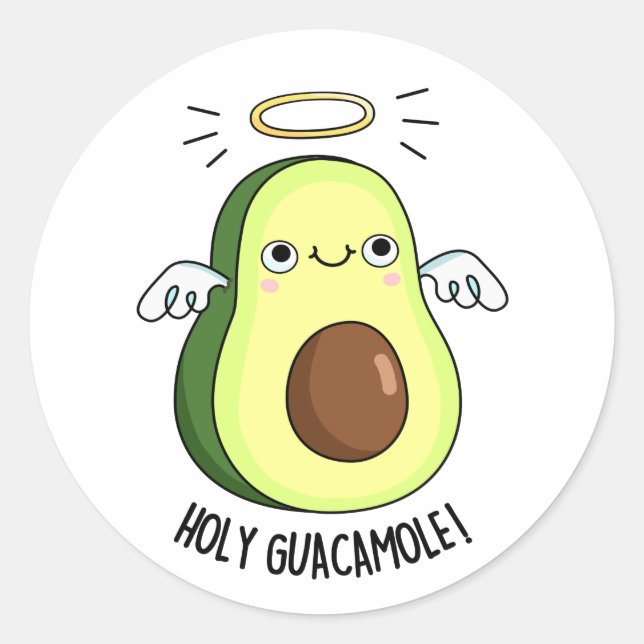 Adesivo Redondo Santa Guacamole Funny Goody Avocado Pun (Frente)