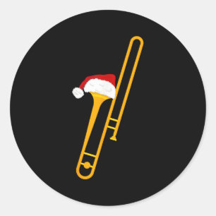 Adesivo Redondo Santa Hat e Trombone Legal Novidade De Natal