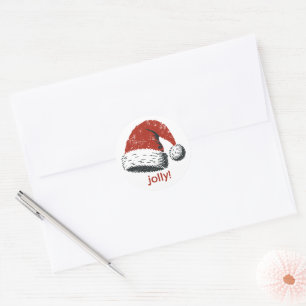 Adesivo Redondo Santa Hat Jolly