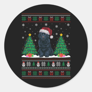 Adesivo Redondo Santa Hat NewUND Dog Xmas Tree Luzes Feias