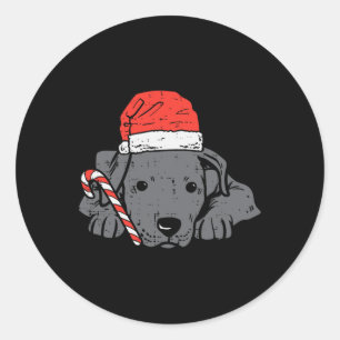Adesivo Redondo Santa hat pitbull pit dog natal, Natal, mulheres c