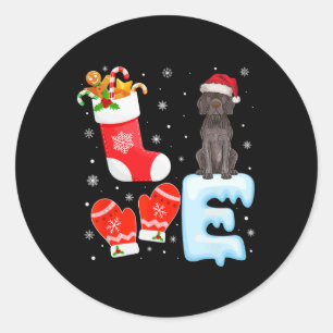 Adesivo Redondo Santa Hat Xmas empilhando Ponteiro Alemão Curto