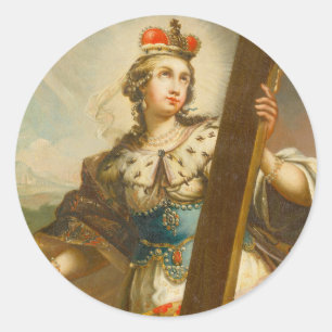 Adesivo Redondo Santa Helena com a Vera Cruz Arte Sacra