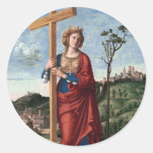 Adesivo Redondo Santa Helena com a Vera Cruz Arte Sacra