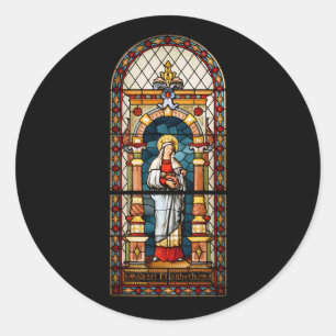 Adesivo Redondo Santa Isabel da Hungria Arte Medieval Premium