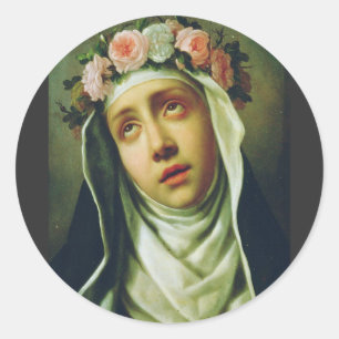 Adesivo Redondo Santa Rosa de Lima Anjo do Peru Arte Fina