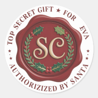 Adesivo Redondo 🕵️ Santa’s Secret Gift Tag Sticker