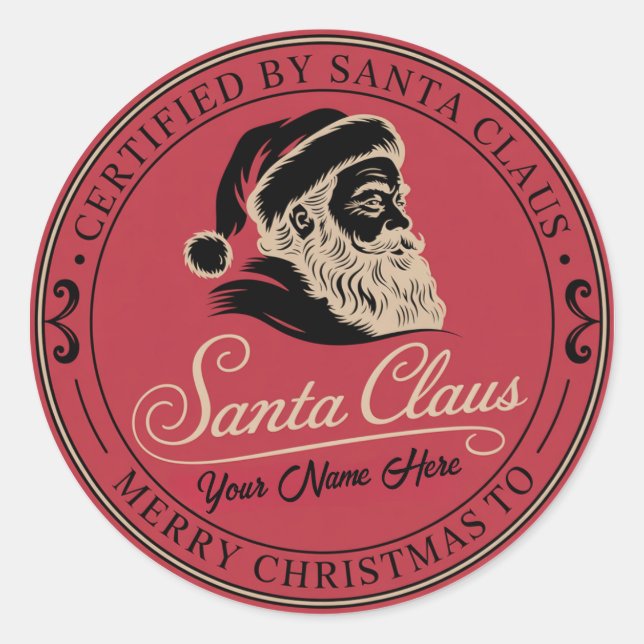 Adesivo Redondo ✒️ Santa’s Signature Stamp Sticker (Frente)