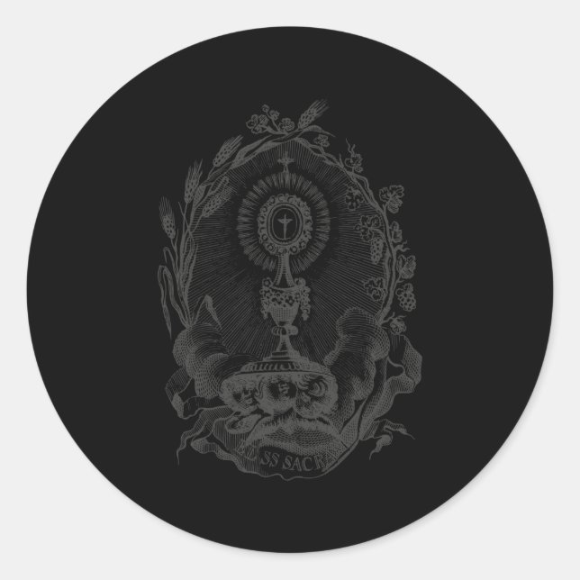Adesivo Redondo Santa Sagrada Adoração Eucarística Católica (Frente)
