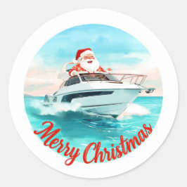 Adesivo Redondo Santa Sailing – Tropical Christmas by the Sea