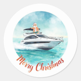 Adesivo Redondo Santa Sailing – Tropical Christmas by the Sea