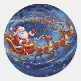 Adesivo Redondo Santa Sleigh Ride – Magical Christmas