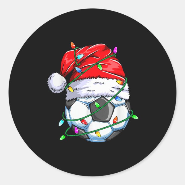 Adesivo Redondo Santa Soccer Ball Srts Design- Christmas Soccer Pl (Frente)