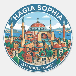 Adesivo Redondo Santa Sofia Turquia