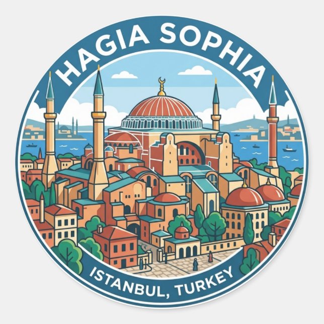 Adesivo Redondo Santa Sofia Turquia (Frente)