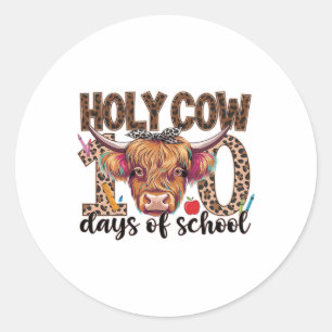 Adesivo Redondo Santa Vaca 100 Dias De Ensino 100º Dia De Ensino