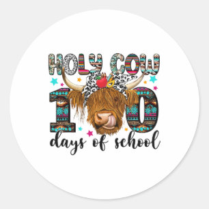 Adesivo Redondo Santa Vaca 100 Dias De Escola 100º Dia De Teac Mai