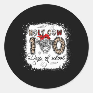 Adesivo Redondo Santa Vaca 100 Dias De Escola 100º Dia De Teac Mai