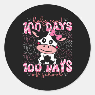 Adesivo Redondo Santa Vaca 100 Dias De Estudantes De Meninas Escol