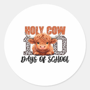 Adesivo Redondo Santa Vaca 100 Dias De Professores Estudantes Rapa