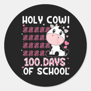 Adesivo Redondo Santa Vaca 100 Dias De Professores Estudantes Rapa